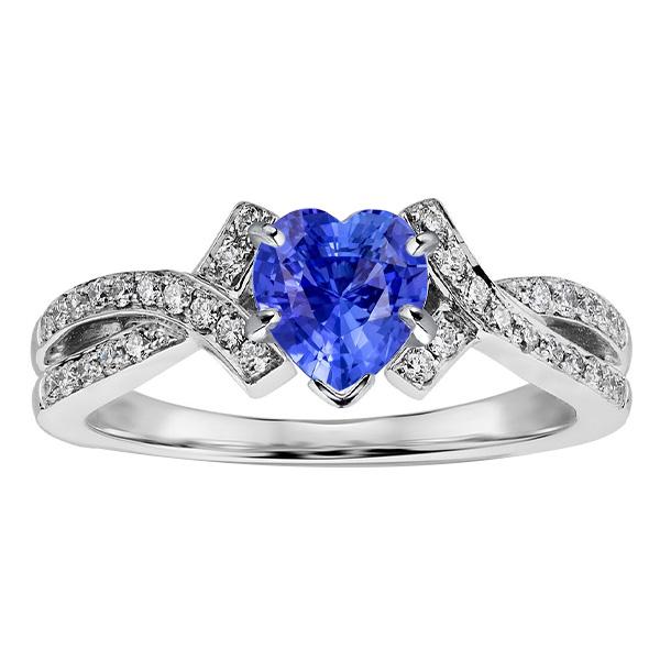 Diamant-Herzschliff Saphirring Twisted Shank Schmuck 2,50 Karat - harrychadent.ch
