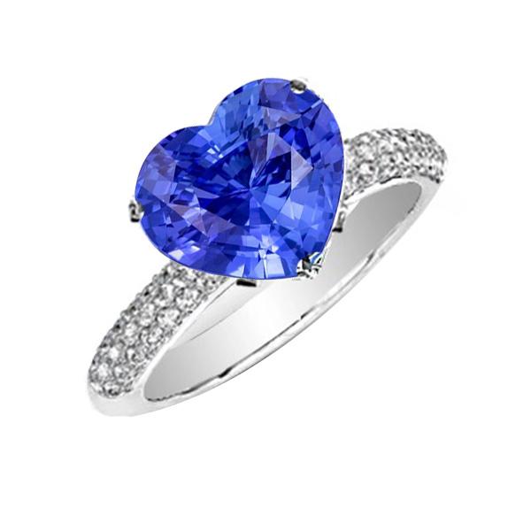 Diamant Jubiläums Herz Ceylon Saphir Edelstein Ring 4,50 Karat - harrychadent.ch
