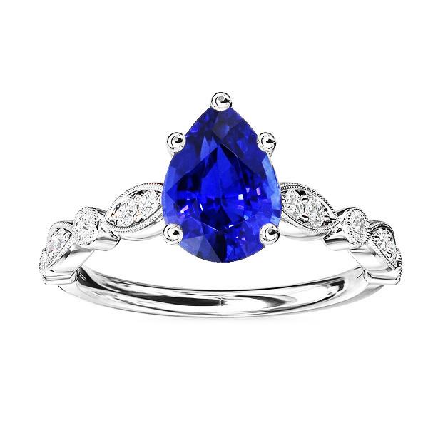 Diamant Jubiläumsring Birne Sri Lanka Saphir 2,50 Karat - harrychadent.ch