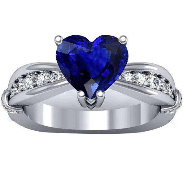 Diamant-Jubiläumsring Ceylon-Saphir 3,50 Karat