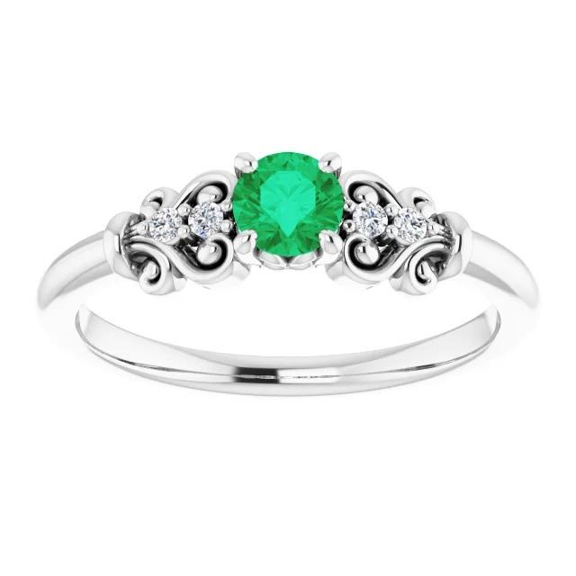 Diamantring 1,10 Karat grüner Smaragd Vintage-Stil Schmuck - harrychadent.ch