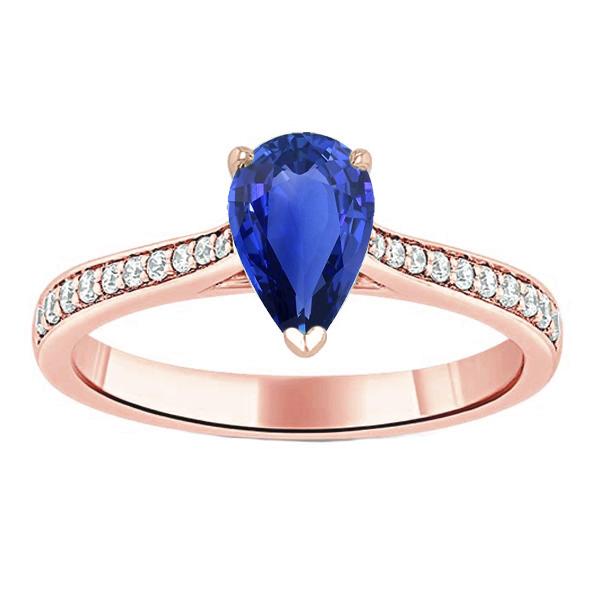 Edelstein Ehering Birnenförmiger Ceylon Saphir 3 Karat Schmuck - harrychadent.ch