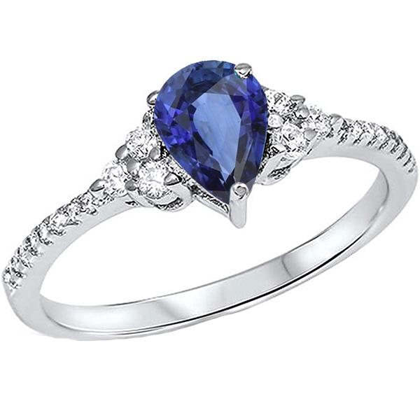 Edelstein-Ehering Blauer Saphir & Pavé-Set Diamanten 3 Karat - harrychadent.ch