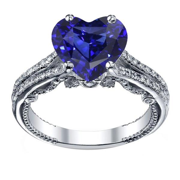 Edelstein Ring Herzschliff Sri Lankan Saphir 4,50 Karat Filigraner Schaft - harrychadent.ch