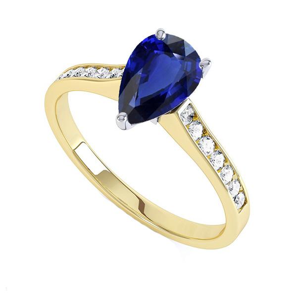 Edelstein Schmuck Ceylon Saphir Ring Channel Set Diamanten 4 Karat - harrychadent.ch