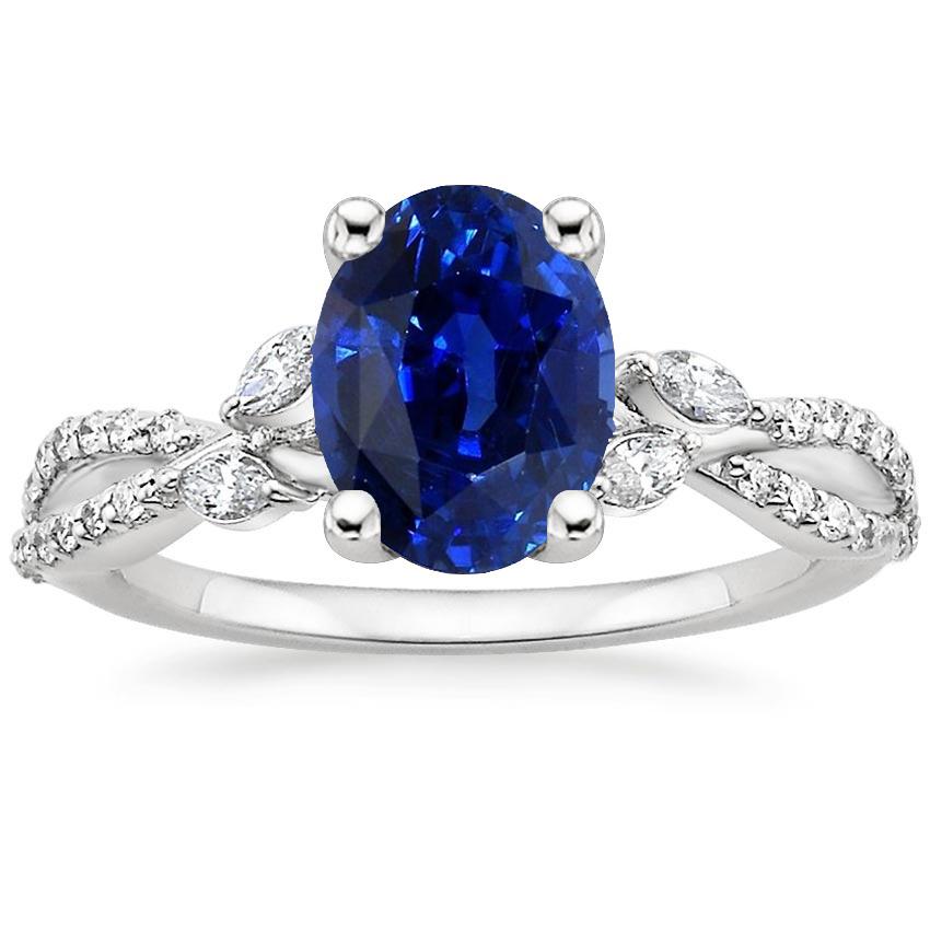 Edelsteinring mit Diamantakzenten Blauer Saphir 4 Karat - harrychadent.ch