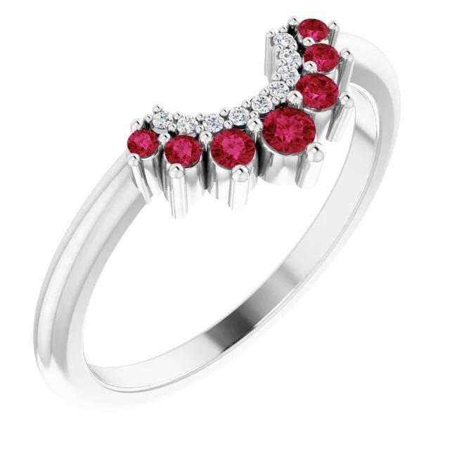 Ehering 1 Karat Diamant & Rubin Damenschmuck - harrychadent.ch