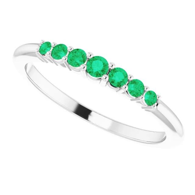 Ehering 1 Karat Rund Kolumbianische Grüne Smaragde Damen Schmuck - harrychadent.ch