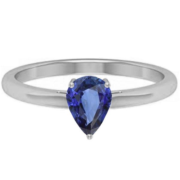 Gold Solitaire birnenförmiger Ceylon Saphir Ring Krappenset 1,50 Karat - harrychadent.ch
