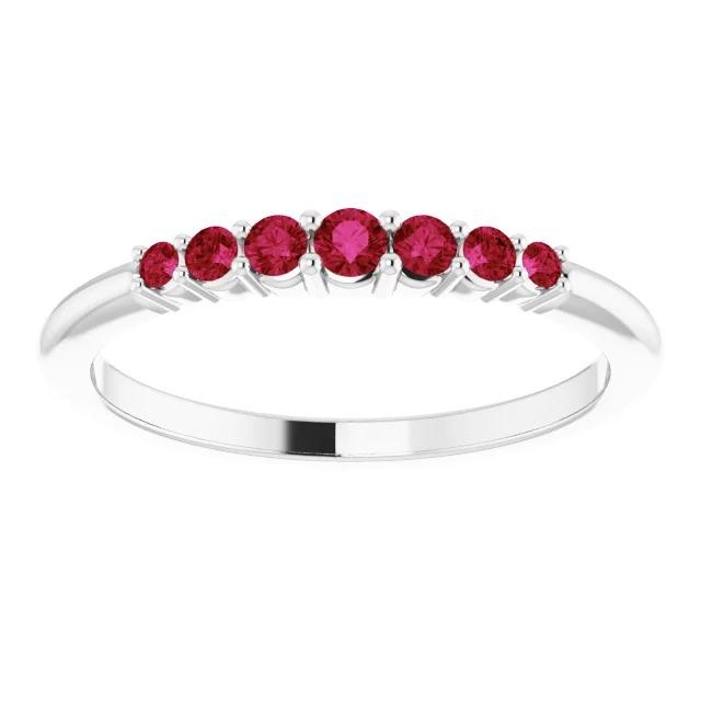Jubiläumsband Burmesische Rubine 1 Karat 14K Weißgold Schmuck - harrychadent.ch
