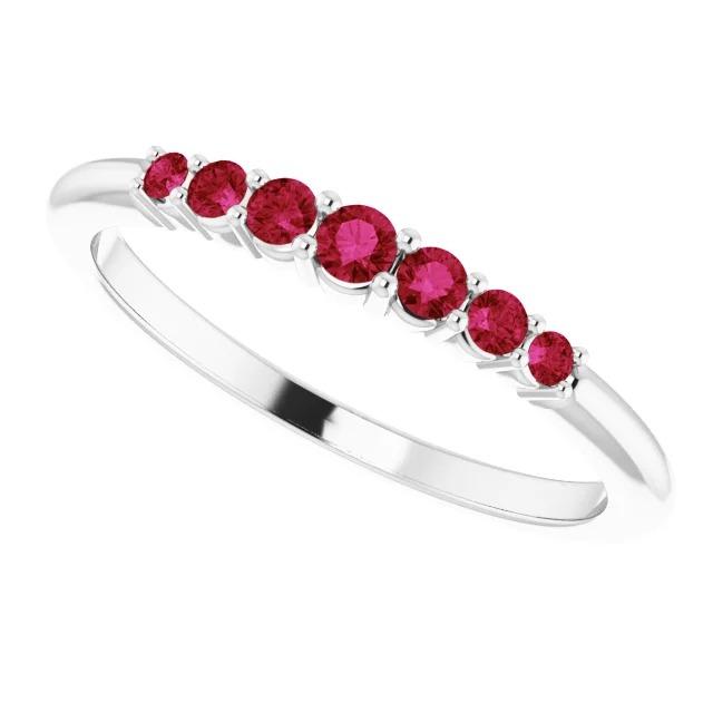 Jubiläumsband Burmesische Rubine 1 Karat 14K Weißgold Schmuck - harrychadent.ch