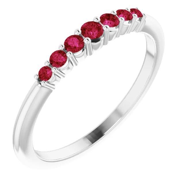 Jubiläumsband Burmesische Rubine 1 Karat 14K Weißgold Schmuck - harrychadent.ch