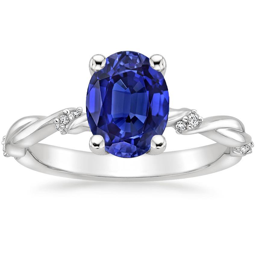 Ovaler Solitär Blauer Saphir mit Akzenten Ring Twist Style 3,50 Karat - harrychadent.ch
