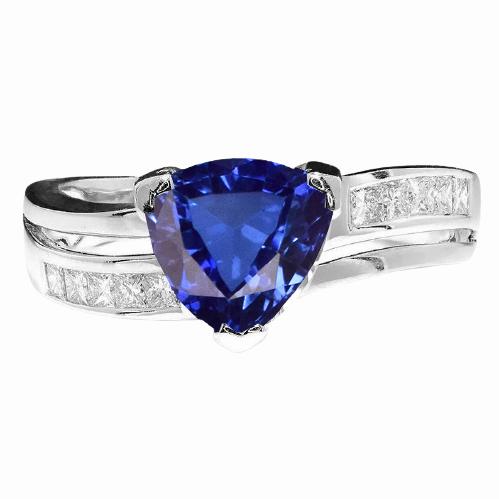 Princess Diamant Saphir Verlobungsring 2 Karat Kanalset Akzente - harrychadent.ch