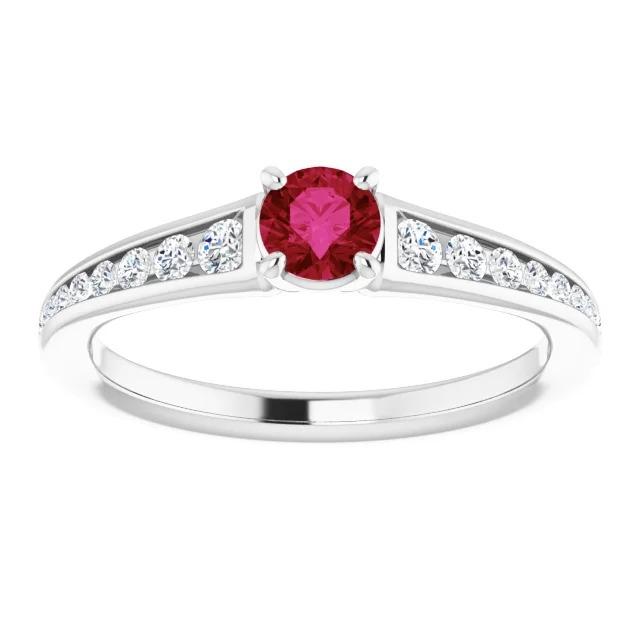 Ring 1,10 Karat Burma Rubin Diamant Akzent Weißgold 14K Schmuck - harrychadent.ch