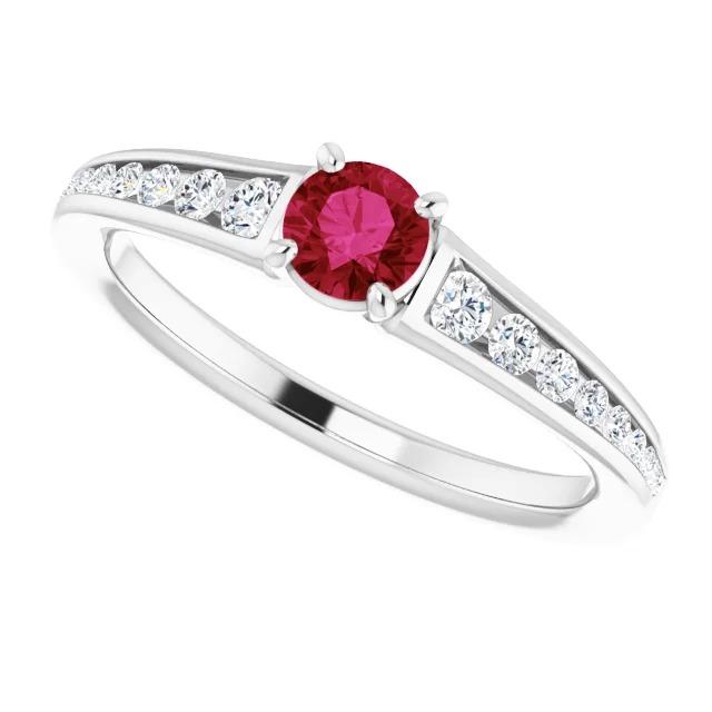 Ring 1,10 Karat Burma Rubin Diamant Akzent Weißgold 14K Schmuck - harrychadent.ch
