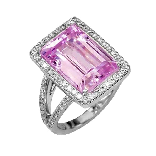 Rosa Kunzit-Stein-Ring