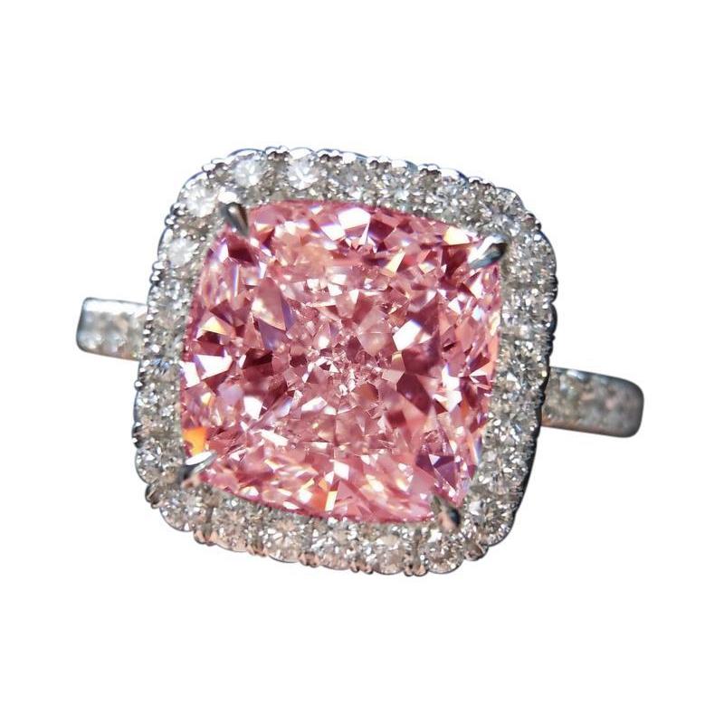 Rosa Saphir Edelstein 5 Karat Verlobungsring Weißgold 14K Schmuck - harrychadent.ch