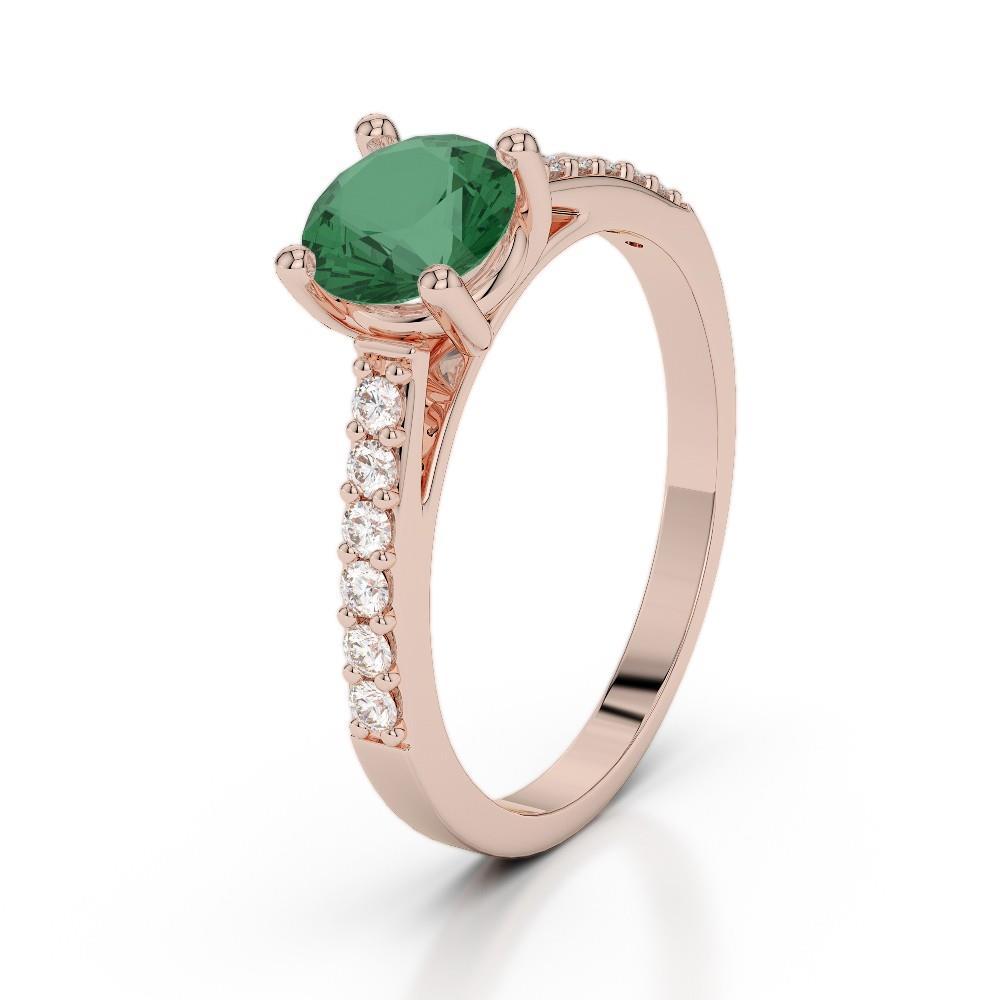 Roségold 14K Grüner Smaragd 2,50 Karat Diamanten Jubiläumsring Neu - harrychadent.ch