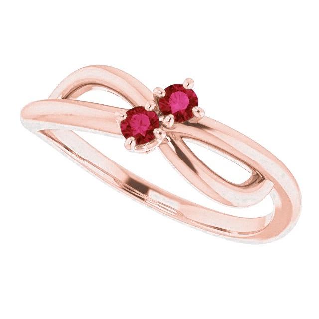 Rubinring Roségold 0,20 Karat Infinity Twist Stil U Krappenfassung - harrychadent.ch