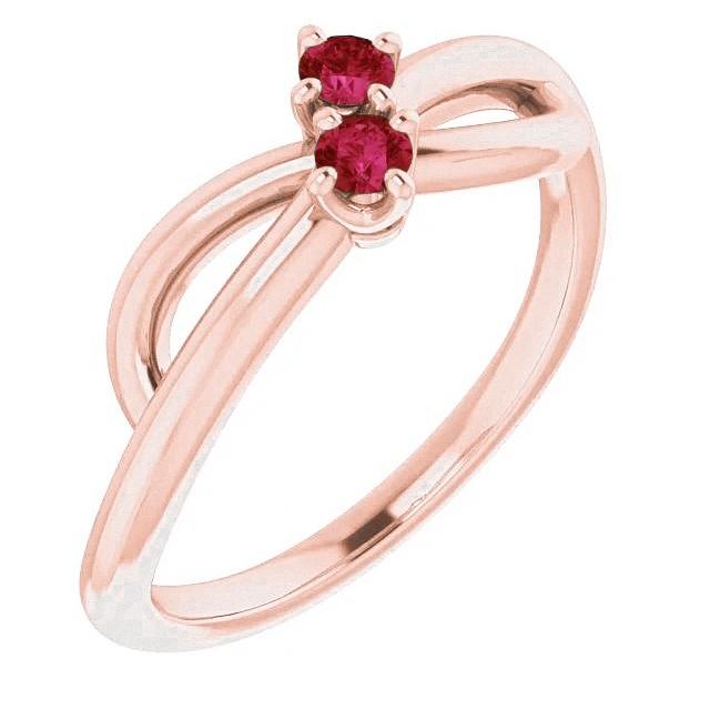 Rubinring Roségold 0,20 Karat Infinity Twist Stil U Krappenfassung - harrychadent.ch