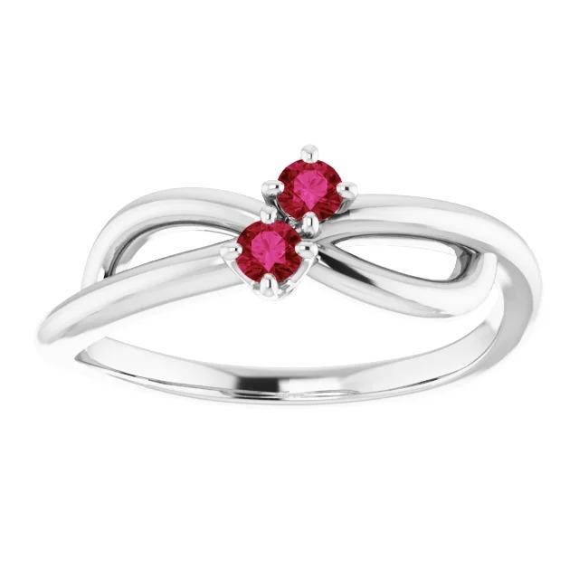 Rubinstein Versprechen Ring Band Schaft Stil Weißgold 14K 0.50 Karat - harrychadent.ch