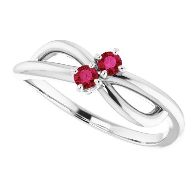 Rubinstein Versprechen Ring Band Schaft Stil Weißgold 14K 0.50 Karat - harrychadent.ch