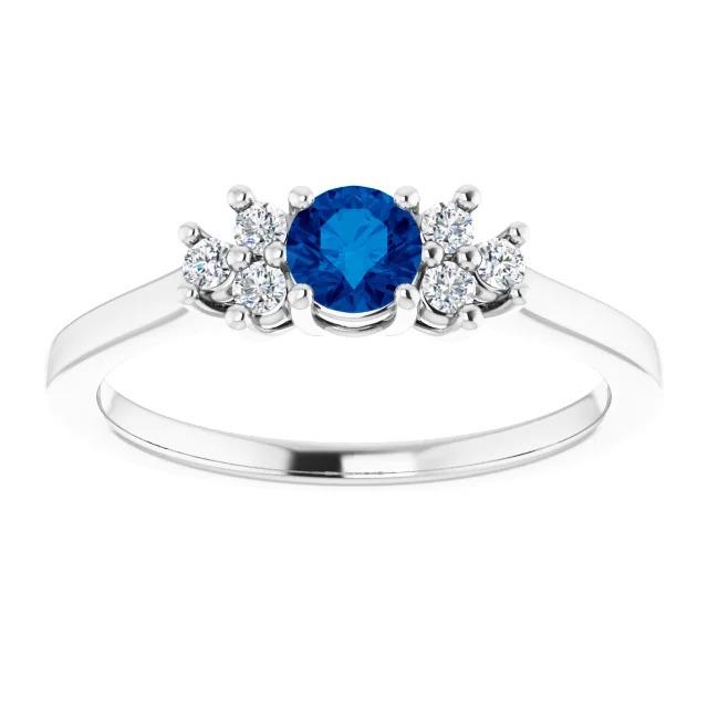 Runder blauer Saphirstein 1,50 Karat Verlobungsring - harrychadent.ch