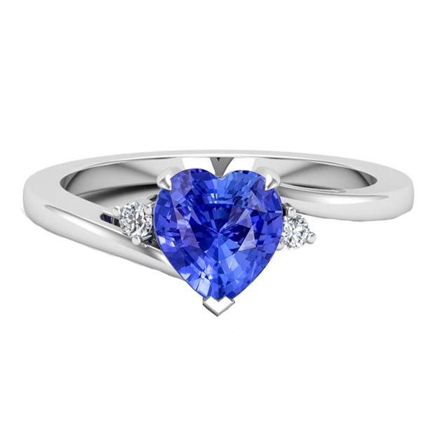 Runder Diamantring 3 Steine Herz Ceylon Saphir Schmuck 2,25 Karat - harrychadent.ch