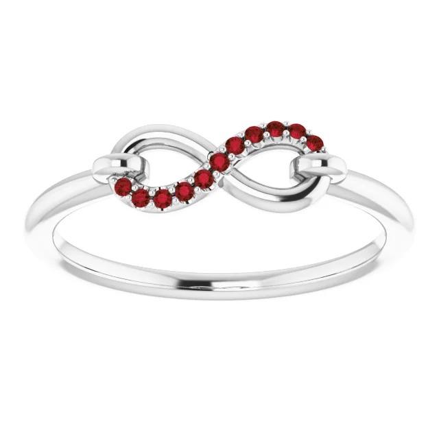 Runder Rubinring Infinity 1 Karat Weißgold 14K - harrychadent.ch