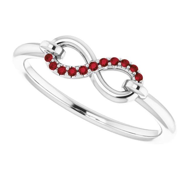 Runder Rubinring Infinity 1 Karat Weißgold 14K - harrychadent.ch