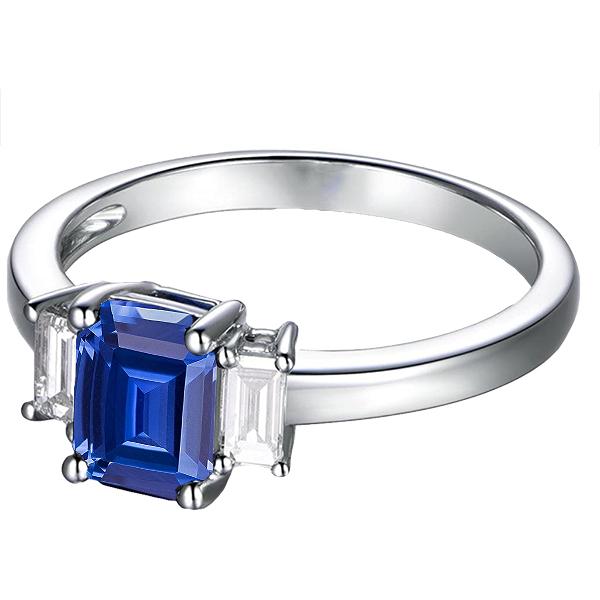 Smaragd 3 Stein Blauer Saphir Ehering 2,50 Karat Goldschmuck - harrychadent.ch