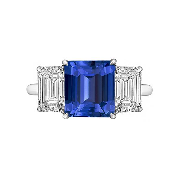 Smaragd Drei Stein Blauer Saphir Ring 3 Karat Goldschmuck - harrychadent.ch