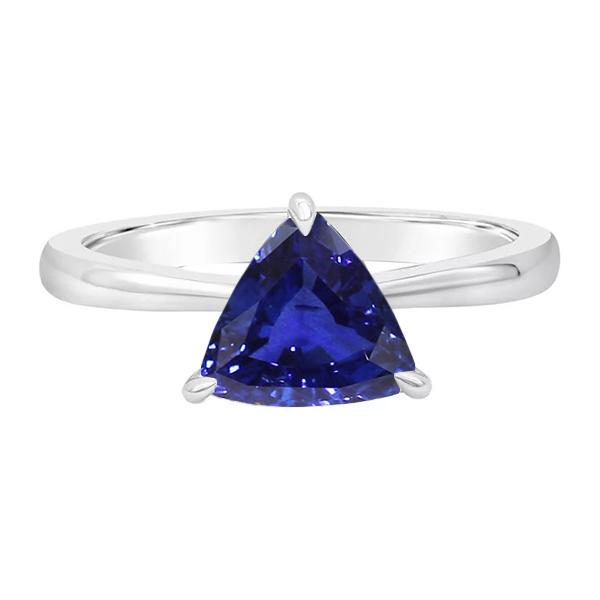 Solitaire Ehering Trillion Deep Blue Saphir 1,50 Karat - harrychadent.ch