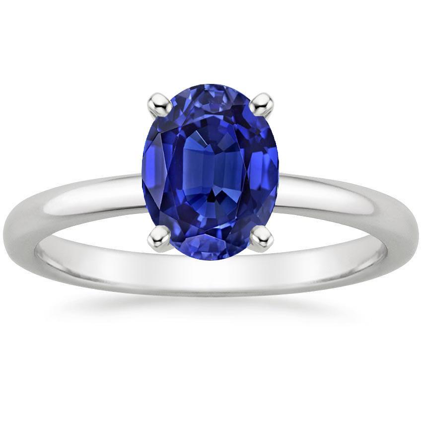 Solitär Blauer Saphir Verlobungsring Oval Cut 3,50 Karat - harrychadent.ch