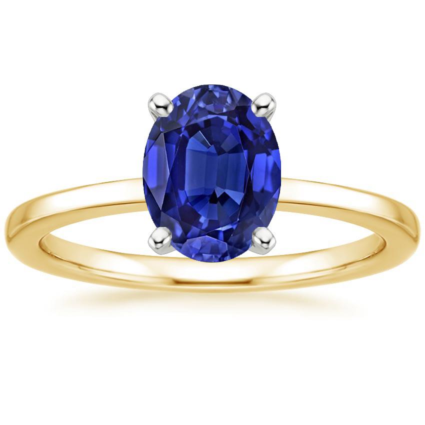 Solitär Edelstein Ring Schmuck Oval Blauer Saphir 2.50 Karat - harrychadent.ch