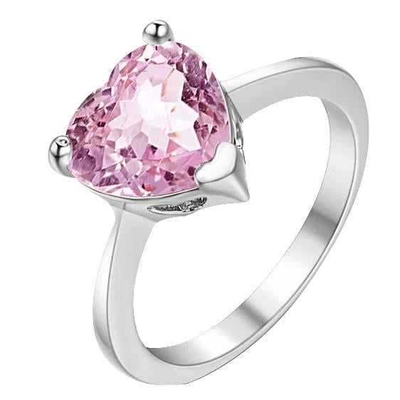 Solitär Rosa Herz Kunzit 22.50 ct Jubiläumsring Weißgold - harrychadent.ch