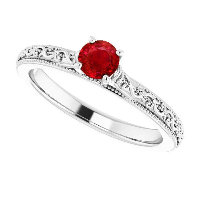 Solitär Rubin Ring 0,75 Karat Antik-Stil Neu - harrychadent.ch