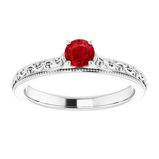 Solitär Rubin Ring 0,75 Karat Antik-Stil Neu - harrychadent.ch