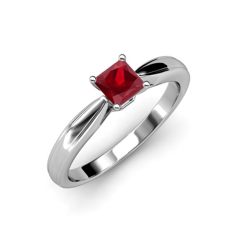 Solitär-Rubin-Ring 1 Karat Weißgold 14K - harrychadent.ch