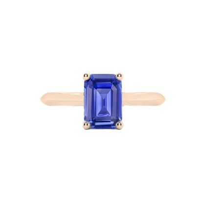 Solitär Smaragd Ceylon Saphir Ring 1,50 Karat Roségold 14K - harrychadent.ch