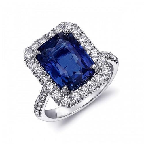 Sri Lanka Saphir Diamanten 4,30 Karat Ehering 14K Gold Weiß - harrychadent.ch
