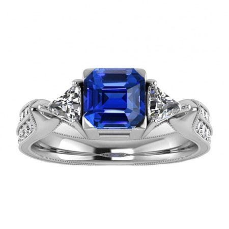 Trillion & Runden Diamant Asscher Saphir-Verlobungsring 2,50 Karat - harrychadent.ch