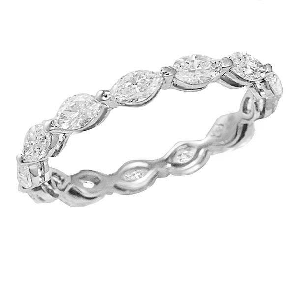 1,30 Karat Weißgold Damen Marquiseschliff Eternity Diamond Band