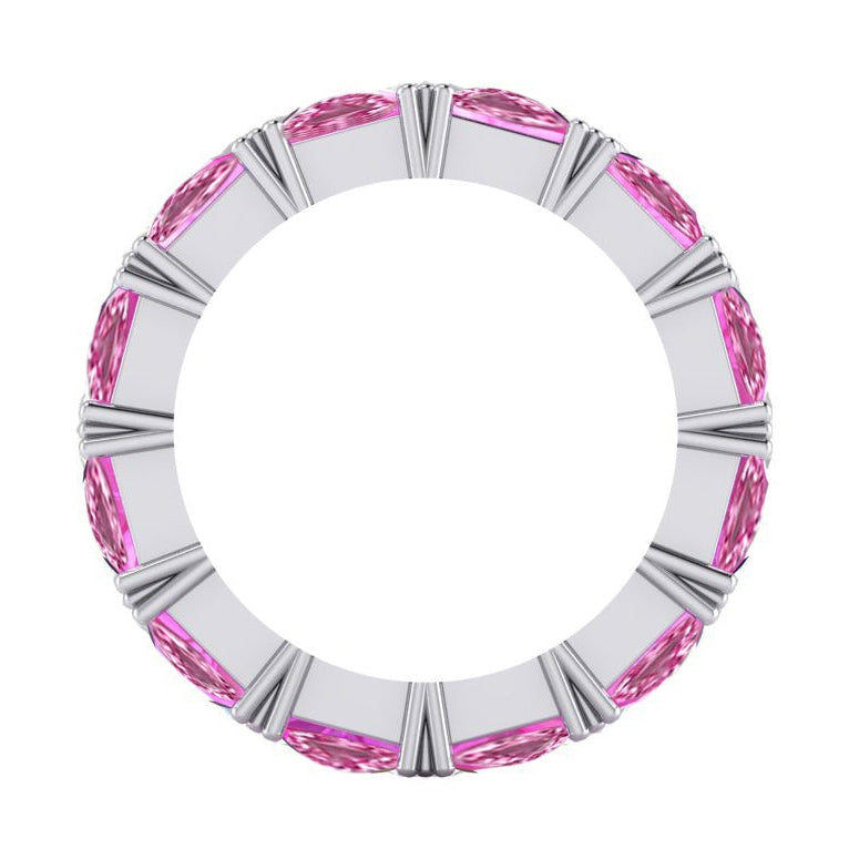 Trillian Rosa Saphir Diamant Ewigkeit Band 9 Ct Edelstein Schmuck