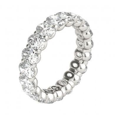 Ovalschliff 6 Karat Diamant Eternity Ehering massiv Weißgold - harrychadent.ch