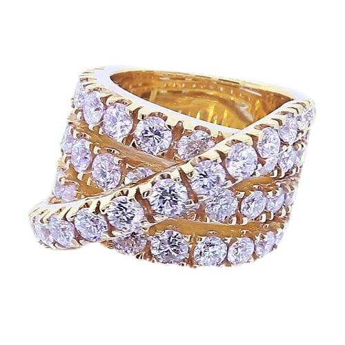 Vintage Typ Diamant Runder Fancy Ring Gelbgold 14K 3,57 Karat - harrychadent.ch