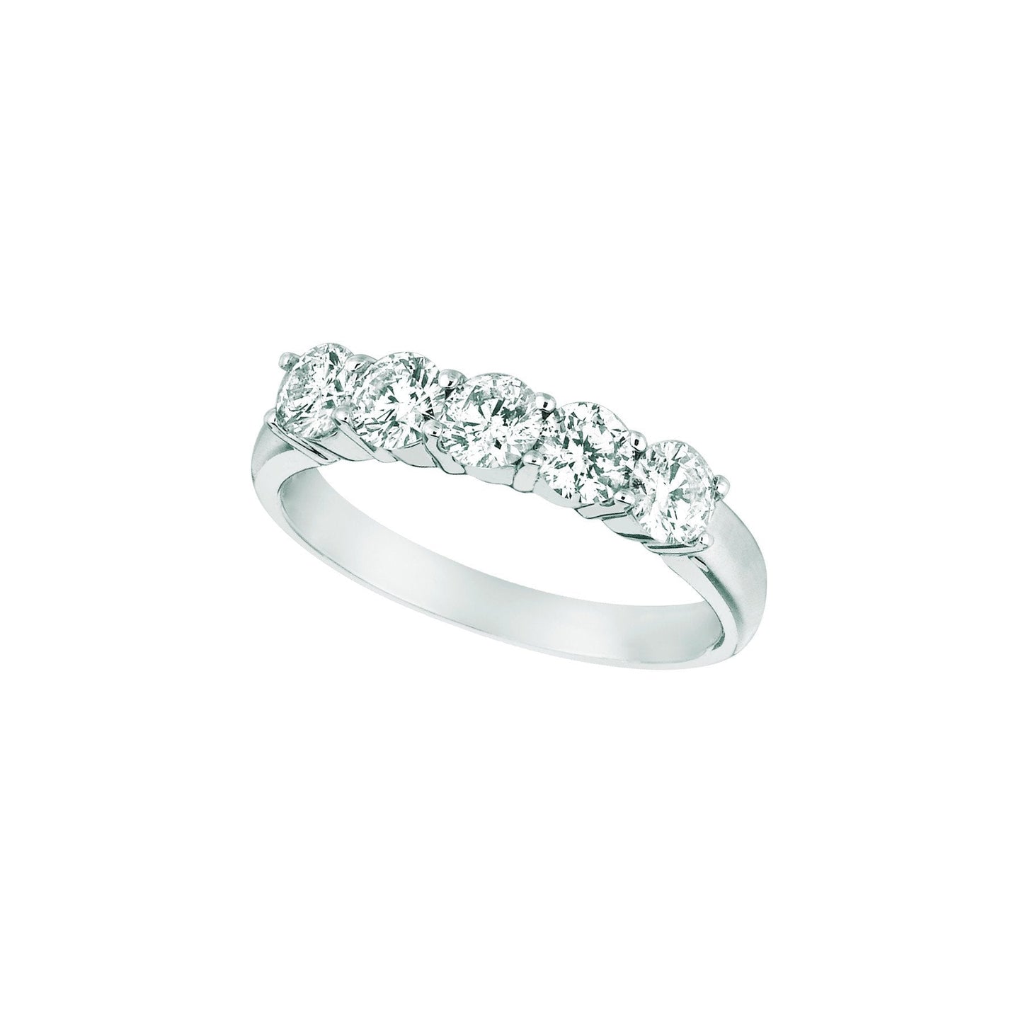 Fünf-Stein-Diamant-Halb-Eternity-Band 1 Karat 14K Weißgold