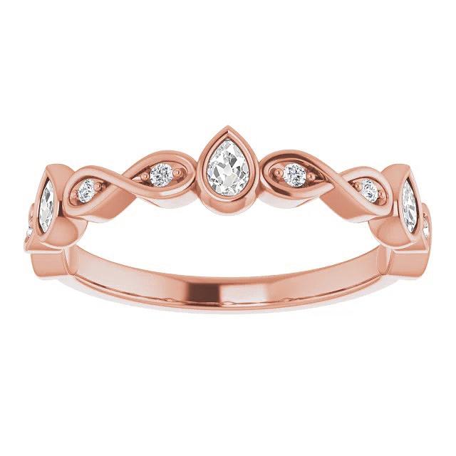 Halbe Ewigkeit Band Birne Altschliff Diamant Lünette Infinity Style 3 Karat - harrychadent.ch
