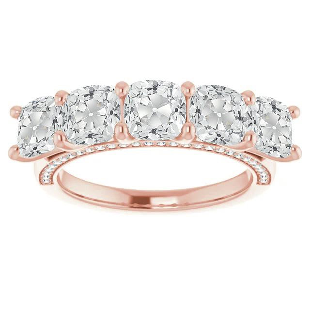 Halbe Ewigkeit Band Kissen Altschliff Diamant Roségold 11.25 Karat - harrychadent.ch